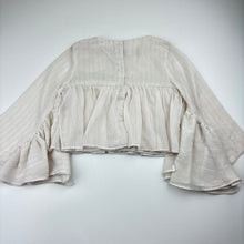 Load image into Gallery viewer, Girls Mini Minors Boutique, lined lightweight, beaded top, bell sleeves, GUC, size 3-4,