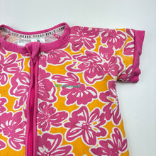 Load image into Gallery viewer, Girls Bonds, floral zip Wondersuit / zippy / romper, wash fade, FUC, size 3,