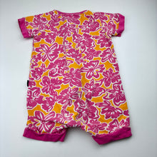 Load image into Gallery viewer, Girls Bonds, floral zip Wondersuit / zippy / romper, wash fade, FUC, size 3,