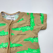 Load image into Gallery viewer, Unisex Bonds, zip Wondersuit / zippy / romper, crocodiles, wash fade, FUC, size 3,