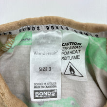 Load image into Gallery viewer, Unisex Bonds, zip Wondersuit / zippy / romper, crocodiles, wash fade, FUC, size 3,