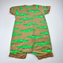 Load image into Gallery viewer, Unisex Bonds, zip Wondersuit / zippy / romper, crocodiles, wash fade, FUC, size 3,