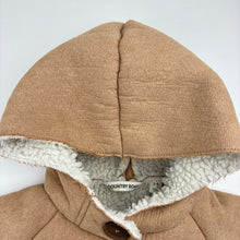 Load image into Gallery viewer, Girls Country Road, fleece lined faux suede hooded poncho, small hole lower back, FUC, size 2-3,