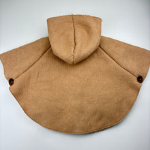 Load image into Gallery viewer, Girls Country Road, fleece lined faux suede hooded poncho, small hole lower back, FUC, size 2-3,