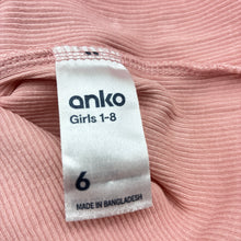 Load image into Gallery viewer, Girls Anko, pink ribbed long sleeve tee/top, GUC, size 6,