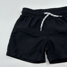 Load image into Gallery viewer, Boys Anko, black lightweight board shorts elasticated, GUC, size 1,