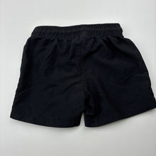 Load image into Gallery viewer, Boys Anko, black lightweight board shorts elasticated, GUC, size 1,