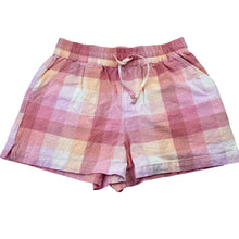 Load image into Gallery viewer, Girls Cotton On, pink check cotton shorts elasticated, GUC, size 9-10,