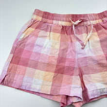 Load image into Gallery viewer, Girls Cotton On, pink check cotton shorts elasticated, GUC, size 9-10,