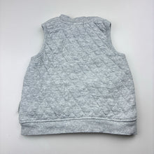 Load image into Gallery viewer, Unisex Purebaby, quilted organic cotton blend vest, mark on front, FUC, size 1,
