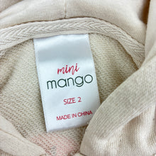 Load image into Gallery viewer, Girls Mango, zip hoodie sweater, small mark on chest, FUC, size 2,