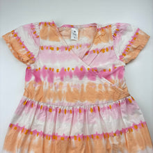 Load image into Gallery viewer, Girls Target, tie-dyed lightweight cotton dress, light marks on chest, FUC, size 6, L: 66cm