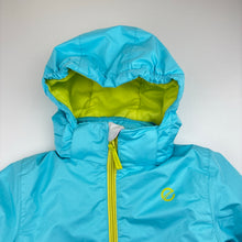 Load image into Gallery viewer, Girls Be Fit Be You, colourful ski jacket/coat, marks on cuffs, FUC, size 6,