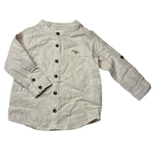 Load image into Gallery viewer, Boys David Jones, cotton/linen long sleeve shirt, dinosaur, EUC, size 2,