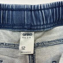 Load image into Gallery viewer, Boys Anko, cotton blend stretch denim shorts elasticated, FUC, size 12,