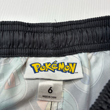 Load image into Gallery viewer, Boys Pokemon, lightweight board shorts elasticated, EUC, size 6,
