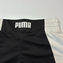 Load image into Gallery viewer, Girls Puma, black and white sports shorts elasticated, EUC, size 13-14,