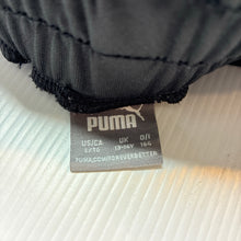 Load image into Gallery viewer, Girls Puma, black and white sports shorts elasticated, EUC, size 13-14,