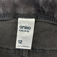 Load image into Gallery viewer, Boys Anko, black stretch denim jeans adjustable, FUC, size 12,