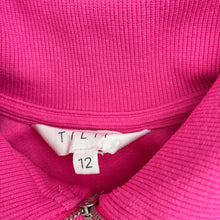 Load image into Gallery viewer, Girls Tilii, pink cotton blend sweater/jumper, light marks on cuffs, FUC, size 12,