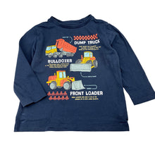 Load image into Gallery viewer, Boys Target, navy organic cotton long sleeve t-shirt, diggers, GUC, size 2,