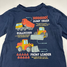 Load image into Gallery viewer, Boys Target, navy organic cotton long sleeve t-shirt, diggers, GUC, size 2,