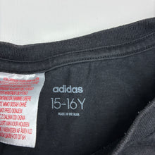 Load image into Gallery viewer, Unisex Adidas, black cotton t-shirt/top, GUC, size 15-16,