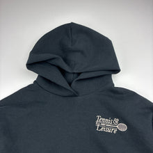 Load image into Gallery viewer, Girls Uniqlo, black stretchy cropped hoodie sweater, tennis, GUC, size 7-8,
