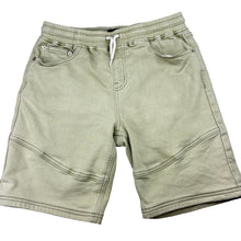 Load image into Gallery viewer, Boys Bauhaus, knit stretch denim shorts elasticated, light marks on back, FUC, size 16,