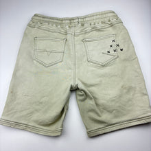 Load image into Gallery viewer, Boys Bauhaus, knit stretch denim shorts elasticated, light marks on back, FUC, size 16,