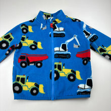 Load image into Gallery viewer, Boys Anko, fleece zip up sweater, tractors, diggers, GUC, size 2,