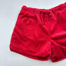 Load image into Gallery viewer, Girls OBAIBI, lined red velvet shorts adjustable, EUC, size 3,