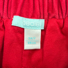 Load image into Gallery viewer, Girls OBAIBI, lined red velvet shorts adjustable, EUC, size 3,