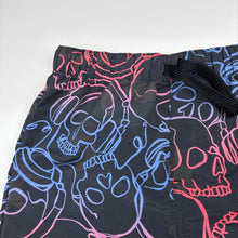 Load image into Gallery viewer, Boys KID, lightweight board shorts elasticated, skulls, EUC, size 8,