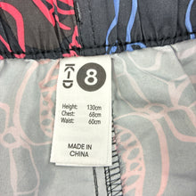 Load image into Gallery viewer, Boys KID, lightweight board shorts elasticated, skulls, EUC, size 8,