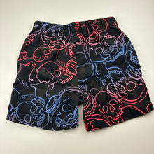 Load image into Gallery viewer, Boys KID, lightweight board shorts elasticated, skulls, EUC, size 8,