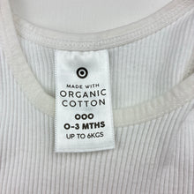 Load image into Gallery viewer, Unisex Target, ribbed organic cotton singlet top, GUC, size 000,