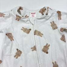Load image into Gallery viewer, Unisex Seed, stretchy zip coverall/romper, rabbits, FUC, size 000,