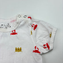 Load image into Gallery viewer, Unisex stretchy, bodysuit/romper, sand castles, FUC, size 00,