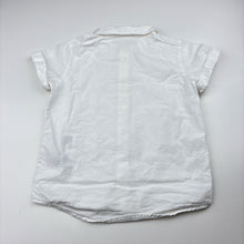 Load image into Gallery viewer, Boys H&amp;M, white cotton short sleeve shirt, FUC, size 1-2,