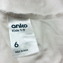 Load image into Gallery viewer, Girls Anko, white cotton t-shirt, sun, GUC, size 6,