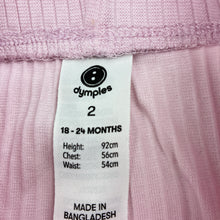 Load image into Gallery viewer, Girls Dymples, pink ribbed leggings elasticated, FUC, size 2,