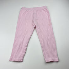 Load image into Gallery viewer, Girls Dymples, pink ribbed leggings elasticated, FUC, size 2,