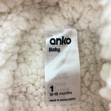 Load image into Gallery viewer, Unisex Anko, thick fleece lined knitted cotton hooded cardigan, EUC, size 1,