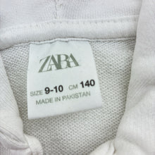 Load image into Gallery viewer, Girls Zara, white cropped zip hoodie sweater, FUC, size 9-10,