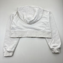 Load image into Gallery viewer, Girls Zara, white cropped zip hoodie sweater, FUC, size 9-10,
