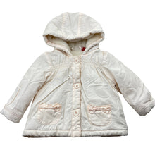 Load image into Gallery viewer, Girls Sprout, fleece lined cotton hooded jacket/coat, EUC, size 0,