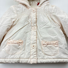 Load image into Gallery viewer, Girls Sprout, fleece lined cotton hooded jacket/coat, EUC, size 0,