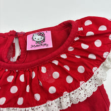 Load image into Gallery viewer, Girls San Rio, Hello Kitty cotton top, light mark on collar, FUC, size 1,