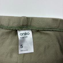 Load image into Gallery viewer, Girls Anko, khaki leggings elasticated, FUC, size 5,